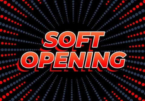 Soft opening. Text effect in 3D look and eye catching colors 스톡 일러스트