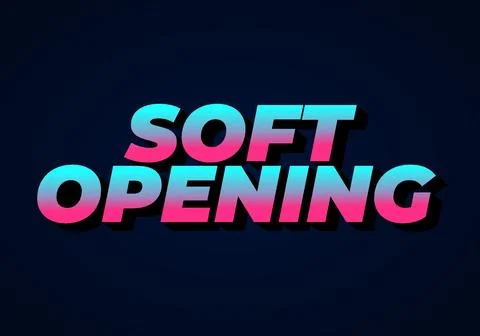 Soft opening. Text effect in 3D look and eye catching colors Stock Illustration