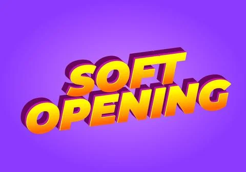 Soft opening. Text effect in 3D look and eye catching colors Illustrazione stock