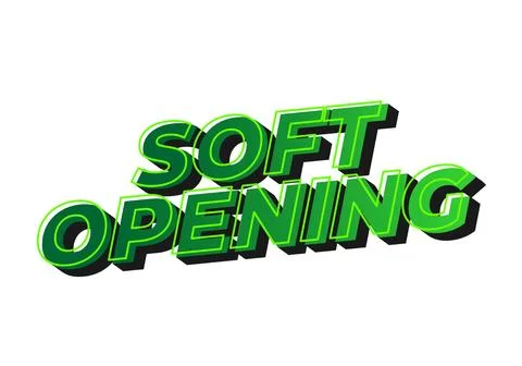 Soft opening. Text effect in 3D look and eye catching colors Stock Illustration