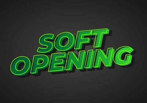 Soft opening. Text effect in 3D look and eye catching colors イラスト素材