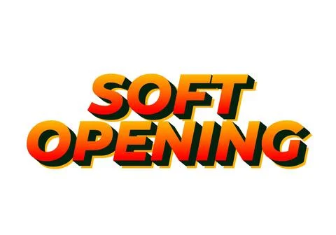 Soft opening. Text effect in 3D look and eye catching colors Stock Illustration