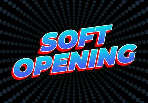 Soft opening. Text effect in 3D look and eye catching colors Stock Illustration