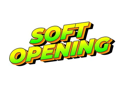 Soft opening. Text effect in 3D look and eye catching colors Stock Illustration
