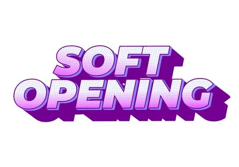 Soft opening. Text effect in 3D look and eye catching colors 스톡 일러스트
