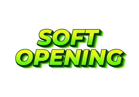 Soft opening. Text effect in 3D look and eye catching colors イラスト素材