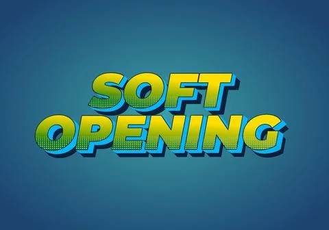 Soft opening. Text effect for digital ads with 3D style Stock Illustration