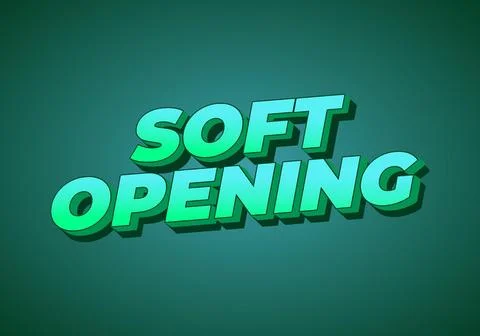 Soft opening. Text effect for digital ads with 3D style Stock Illustration
