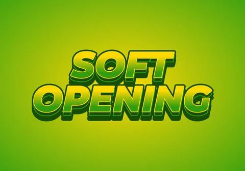Soft opening. Text effect for digital ads with 3D style Stock Illustration