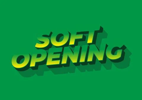 Soft opening. Text effect for digital ads with 3D style Stock Illustration