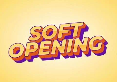 Soft opening. Text effect for digital ads with 3D style Stock Illustration