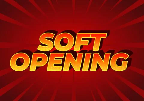 Soft opening. Text effect for digital ads with 3D style Stock Illustration