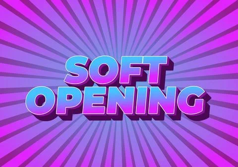 Soft opening. Text effect for digital ads with 3D style Stock-Illustration