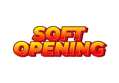 Soft opening. Text effect for digital ads with 3D style Illustrazione stock