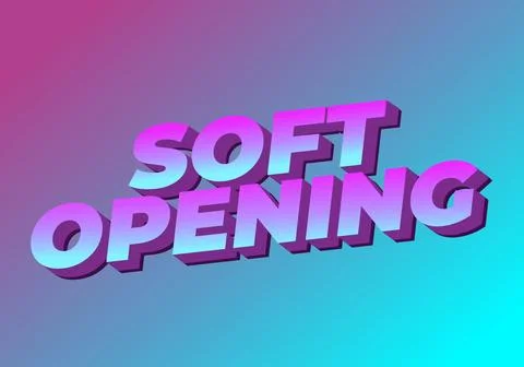 Soft opening. Text effect for digital ads with 3D style Stock Illustration