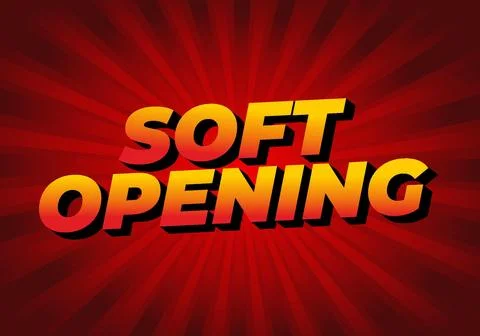 Soft opening. Text effect for digital ads with 3D style Stock Illustration
