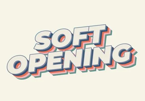 Soft opening. Text effect for digital ads with 3D style Stock Illustration