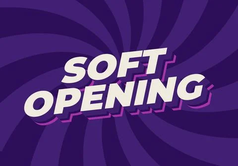Soft opening. Text effect for digital ads with 3D style Illustrazione stock
