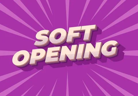 Soft opening. Text effect for digital ads with 3D style Stock Illustration