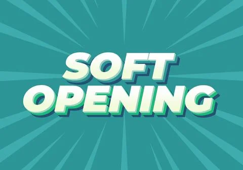 Soft opening. Text effect for digital ads with 3D style Illustrazione stock