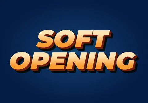 Soft opening. Text effect for digital ads with 3D style Stock Illustration