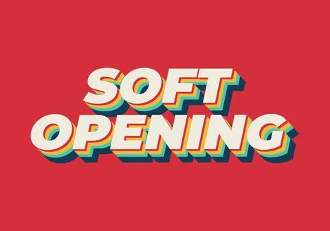 Soft opening. Text effect for digital ads with 3D style Illustrazione stock