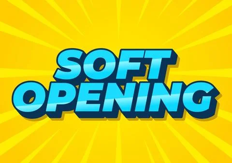 Soft opening. Text effect for digital ads with 3D style Stock Illustration