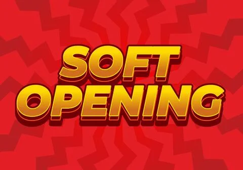 Soft opening. Text effect for digital ads with 3D style Illustrazione stock