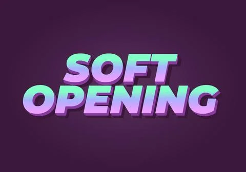 Soft opening. Text effect for digital ads with 3D style Stock Illustration