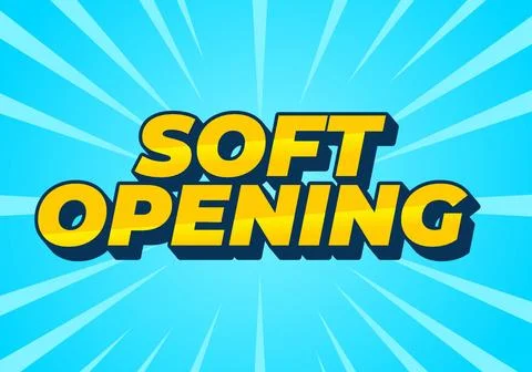 Soft opening. Text effect for digital ads with 3D style Stock Illustration