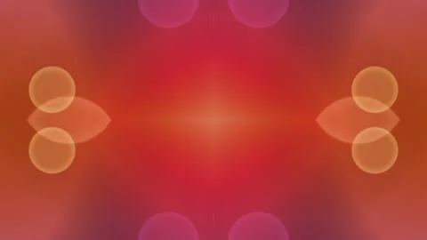 Soft orange and red gradient with symmetrical blurred light orbs Vídeo Stock 331649482