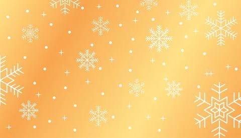 Soft orange gradation snowflake background design Premium Vector Stock Illustration