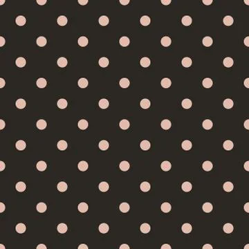 Soft orange polka dot seamless pattern on brown background. Illustrazione stock