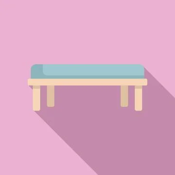 Soft outdoor bench icon flat vector. View top interior Stock Illustration