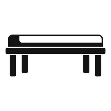 Soft outdoor bench icon simple vector. View top interior Stock Illustration