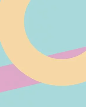 Soft overlapping bands and rounded forms create a cheerful modern compositi.. Stock Illustration