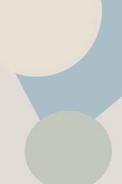Soft overlapping circles and angular forms create a calm organic compositio.. Stock Illustration