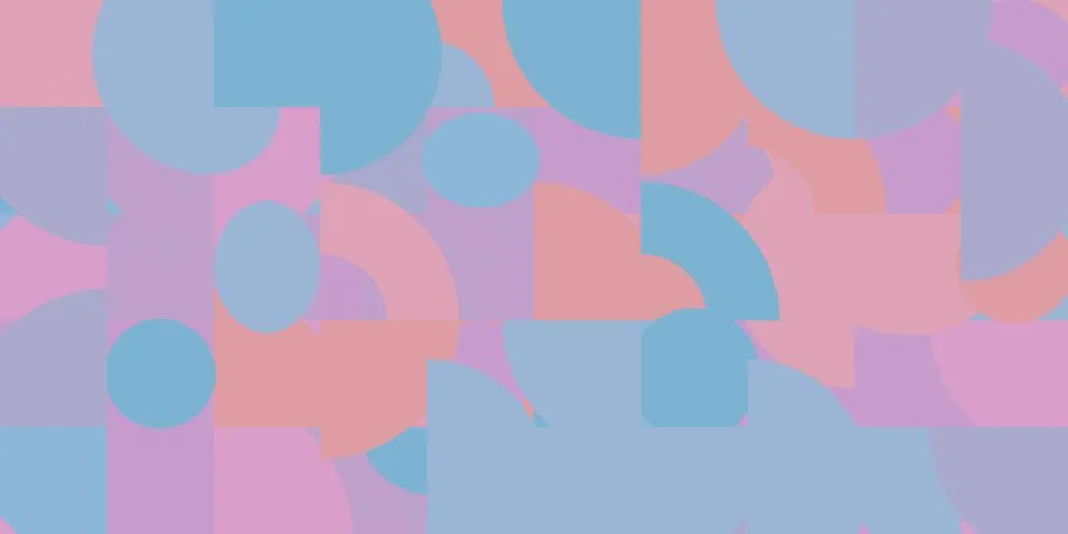 Soft overlapping circles, rectangles, and curved forms create a calming pas.. Illustration