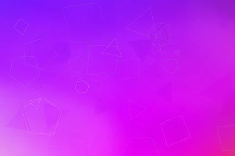 Soft overlapping geometric shapes float on a vivid purple pink gradient bac.. Stock Illustration