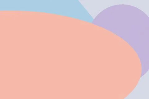 Soft overlapping oval forms in peach, lavender, and blue create a calm cont.. Illustrazione stock