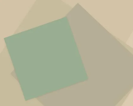 Soft overlapping polygons in muted green, cream, and taupe create a calm co.. Illustrazione stock