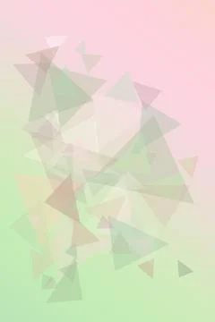 Soft overlapping triangles in pastel pink, mint, and cream create a calm, a.. Illustrazione stock