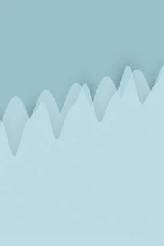 Soft overlapping wave forms rise across a pale aqua field, creating a seren.. Stock Illustration