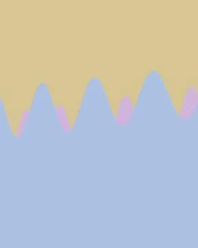 Soft overlapping wave forms rise across an ochre field in lavender and powd.. Stock Illustration