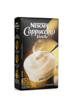 Soft pack of Nescaffe Cappuccino Vanilla 库存照片