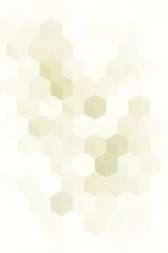Soft pale yellow hexagons create a translucent geometric arrangement on a l.. 스톡 일러스트