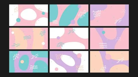 Soft Pastel Abstract Background Set Stock Illustration