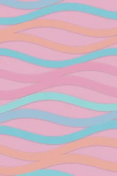 A soft pastel abstract pattern with repeating wavy stripes in pink, blue, a.. Stock Illustration