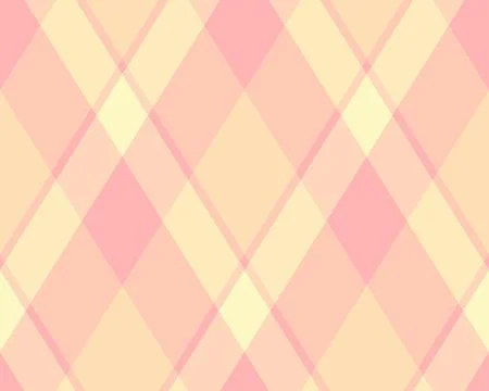A soft, pastel argyle pattern featuring intersecting diamonds in pink and cre Stock Illustration