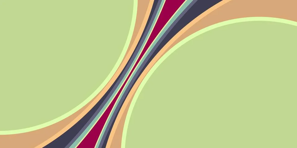 A soft pastel background features curved bands of color that converge Stock Illustration
